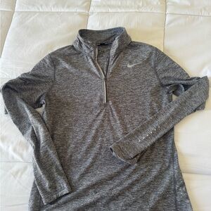 Nike Heathered Gray Quarter-Zip Top